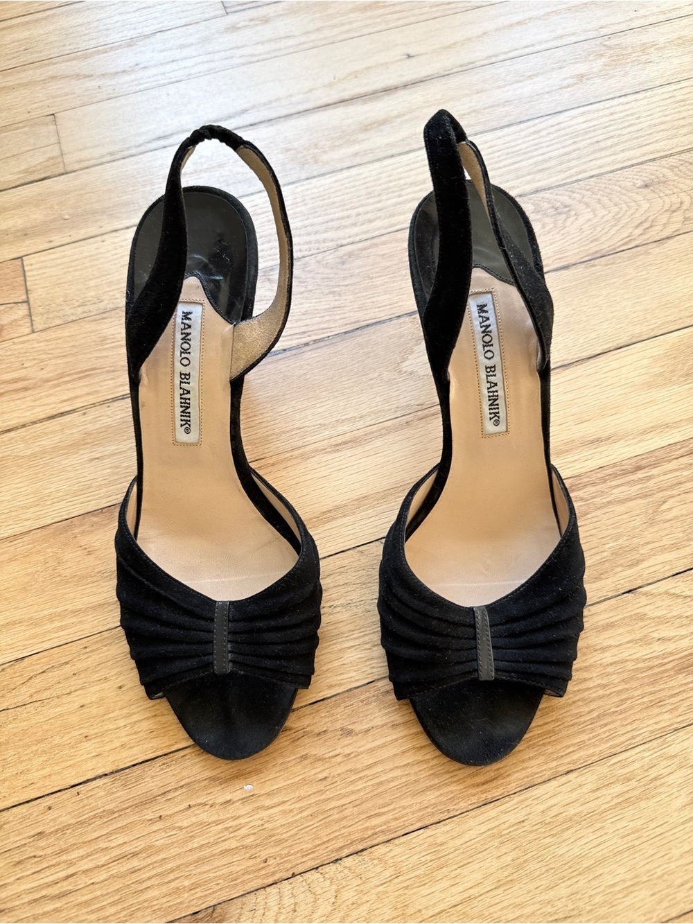 Manolo Blahnik Suede Slingback Sands